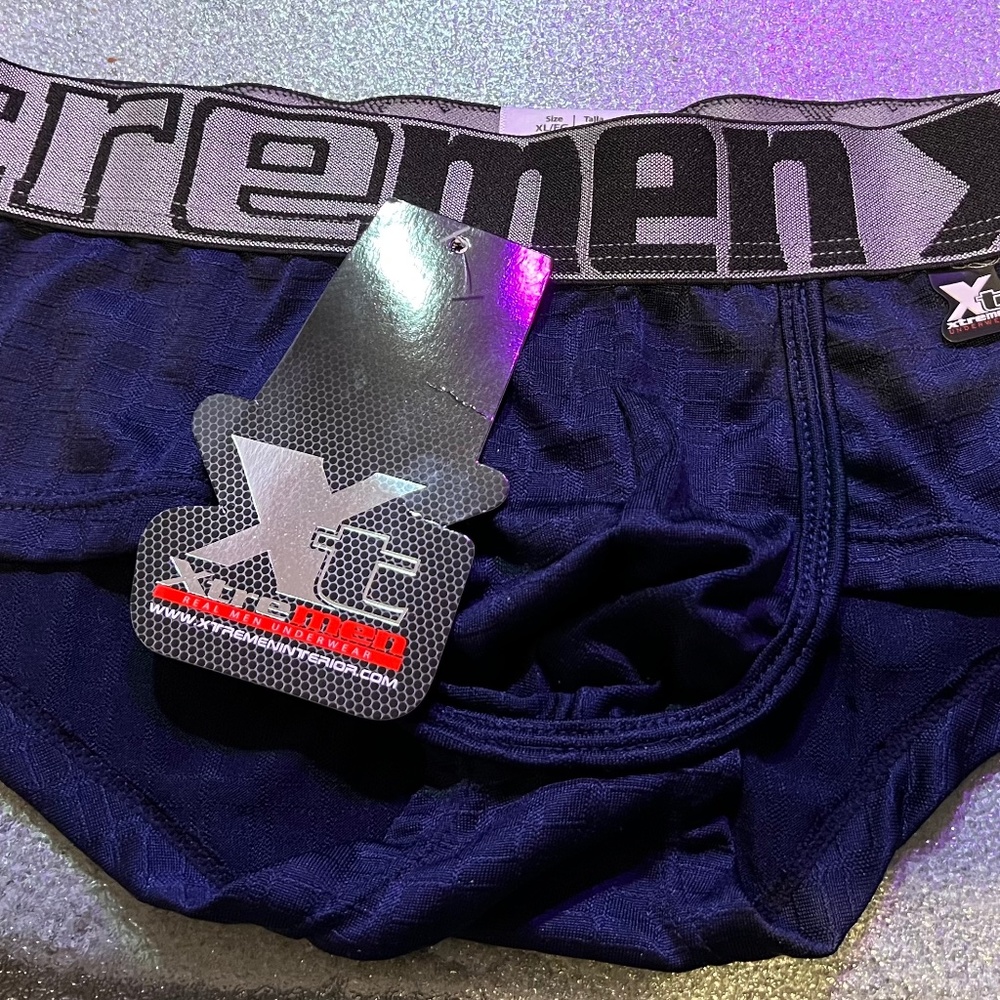 Xtremen Dark Blue/Beige Exposed Microfiber Briefs
